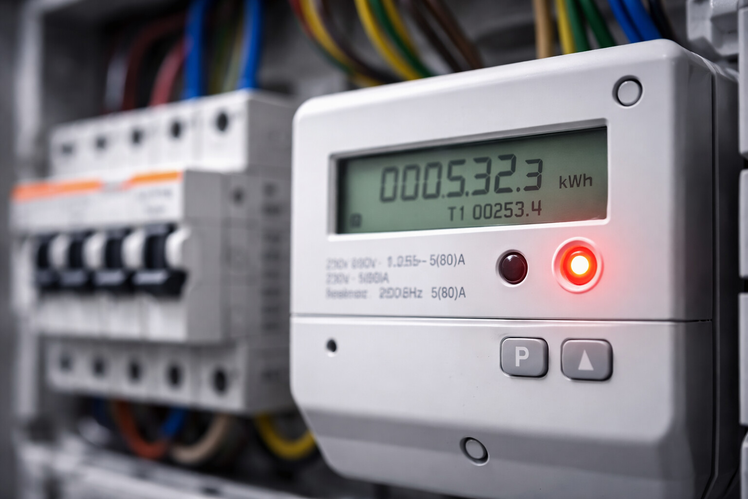 Czerwona lampka w liczniku prądu