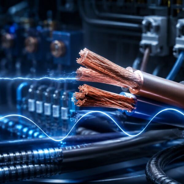Prąd stały a zmienny – realistyczne przewody elektryczne z efektem energii w tle
